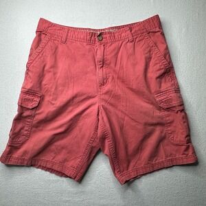 Northwest Territory Mens 36 Cargo Shorts Red Cotton Twill Utility Pockets
